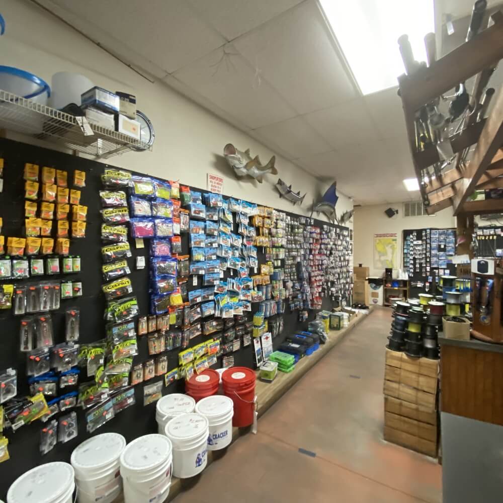 Artificial and plastic baits at Gandy bait and tackle shop